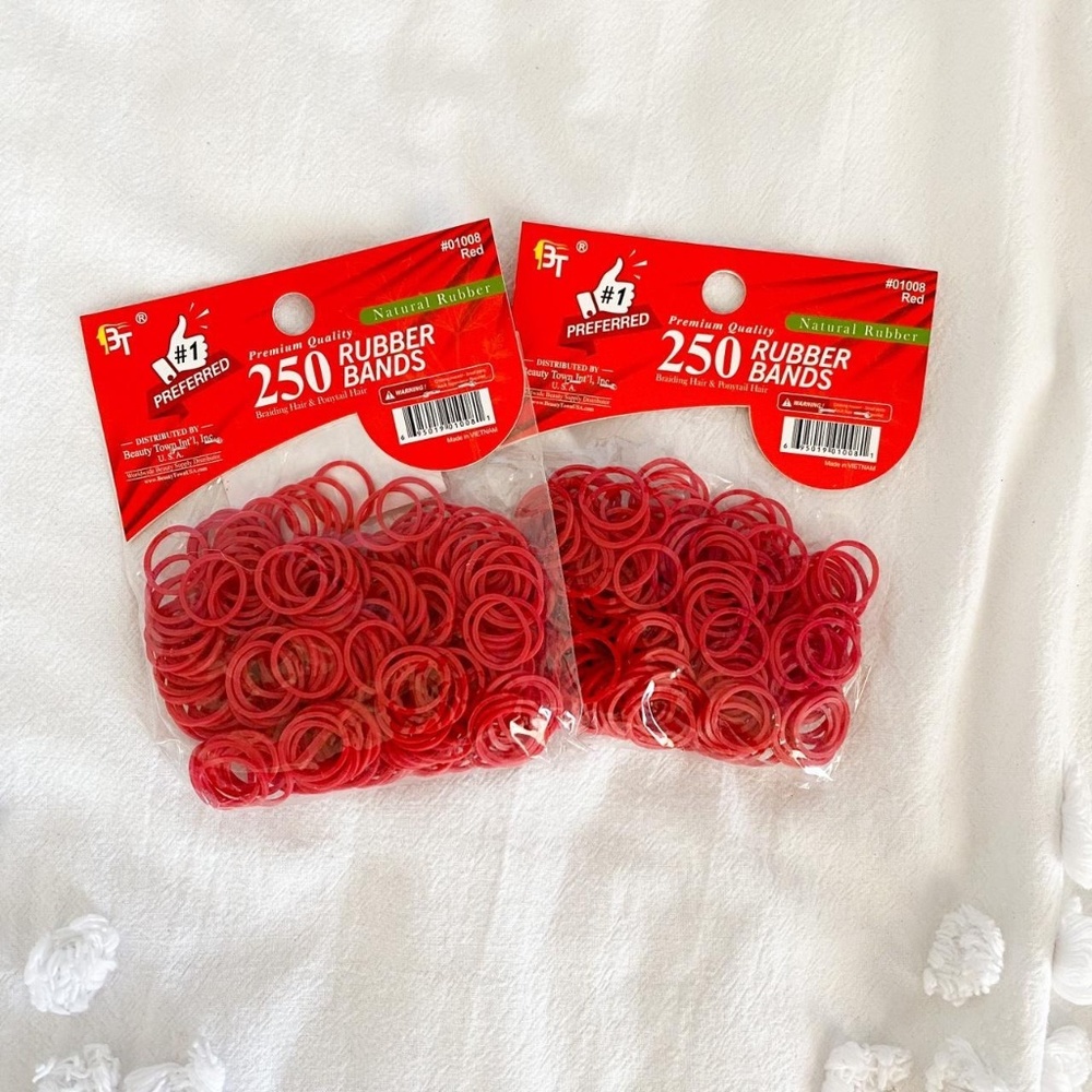500 Pack of Red Elastic Hair Ties